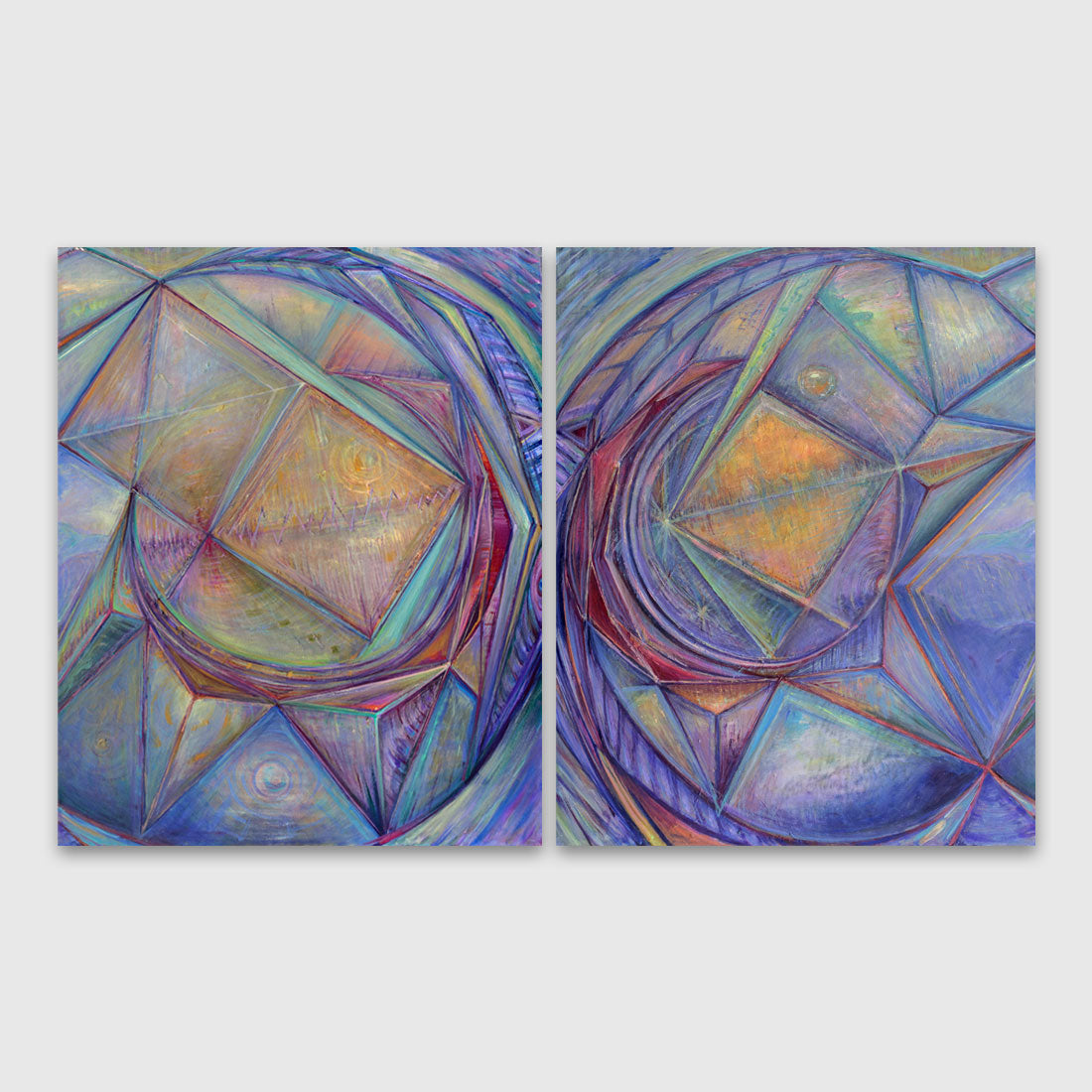 Abstract Diptych original paintings