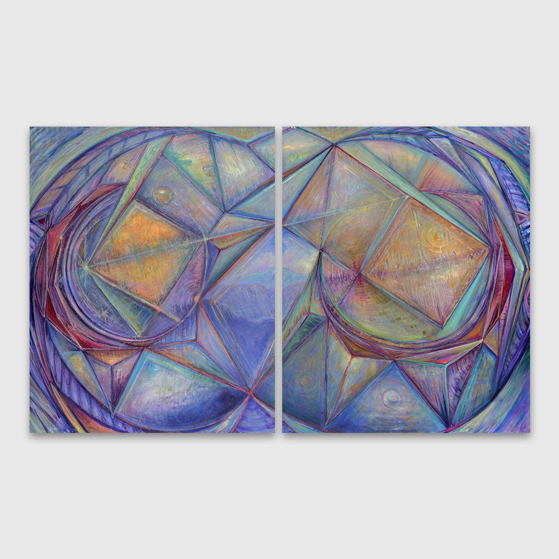 Abstract Diptych paintings