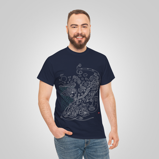 Artistic t-shirt navy poem