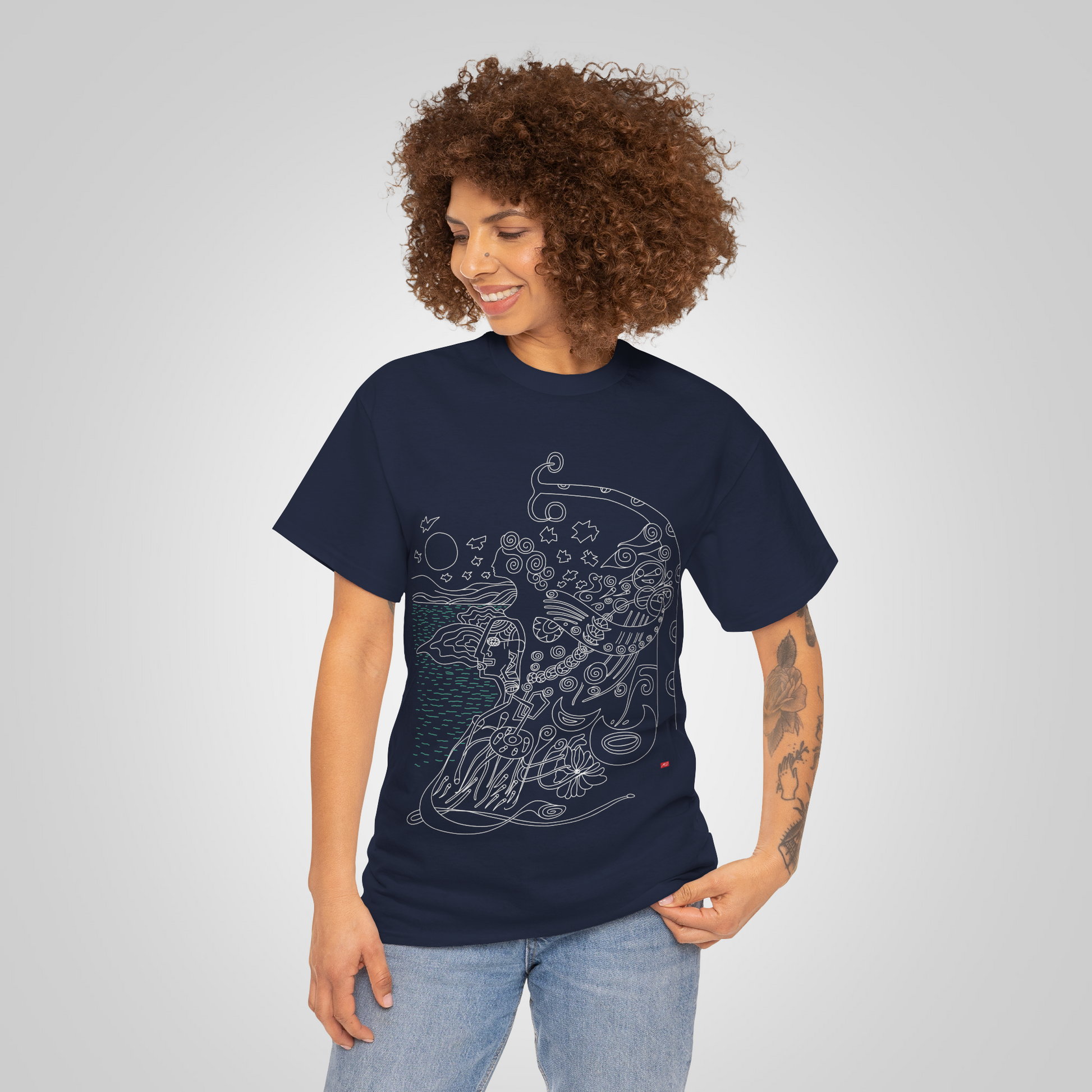 Artistic t-shirt navy poem