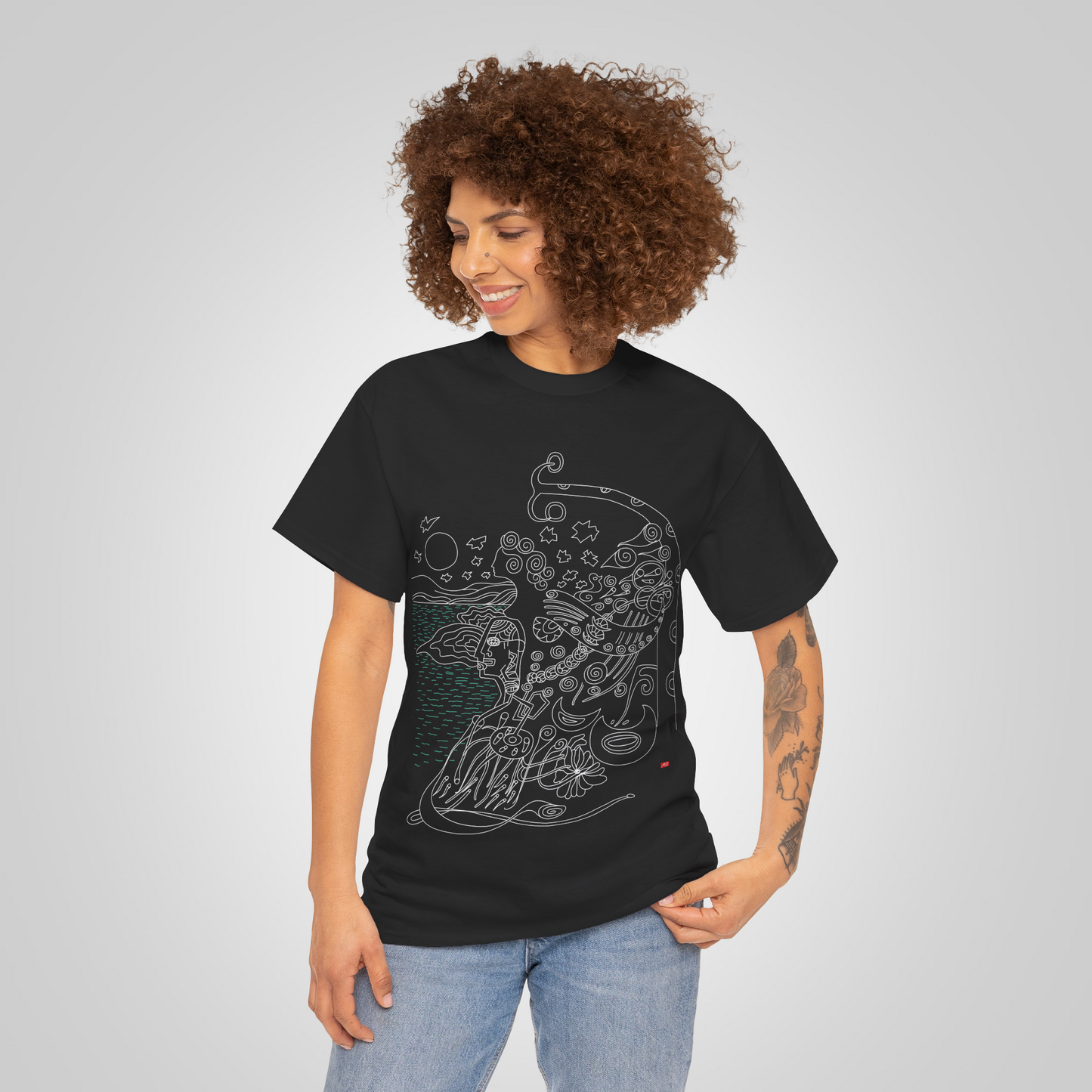 Artistic t-shirt poem dark gray