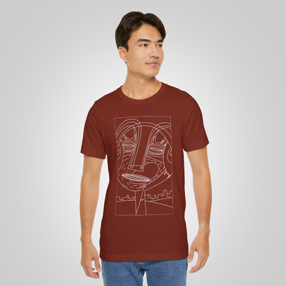 Artistic t-shirt smile face rust