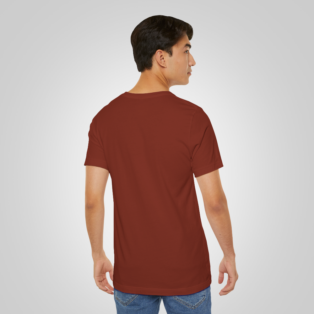 Artistic t-shirt smile face rust back