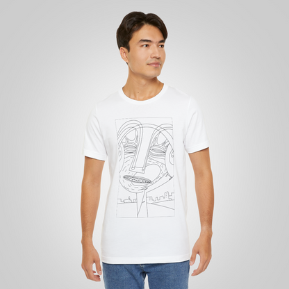 Artistic t-shirt smile face white