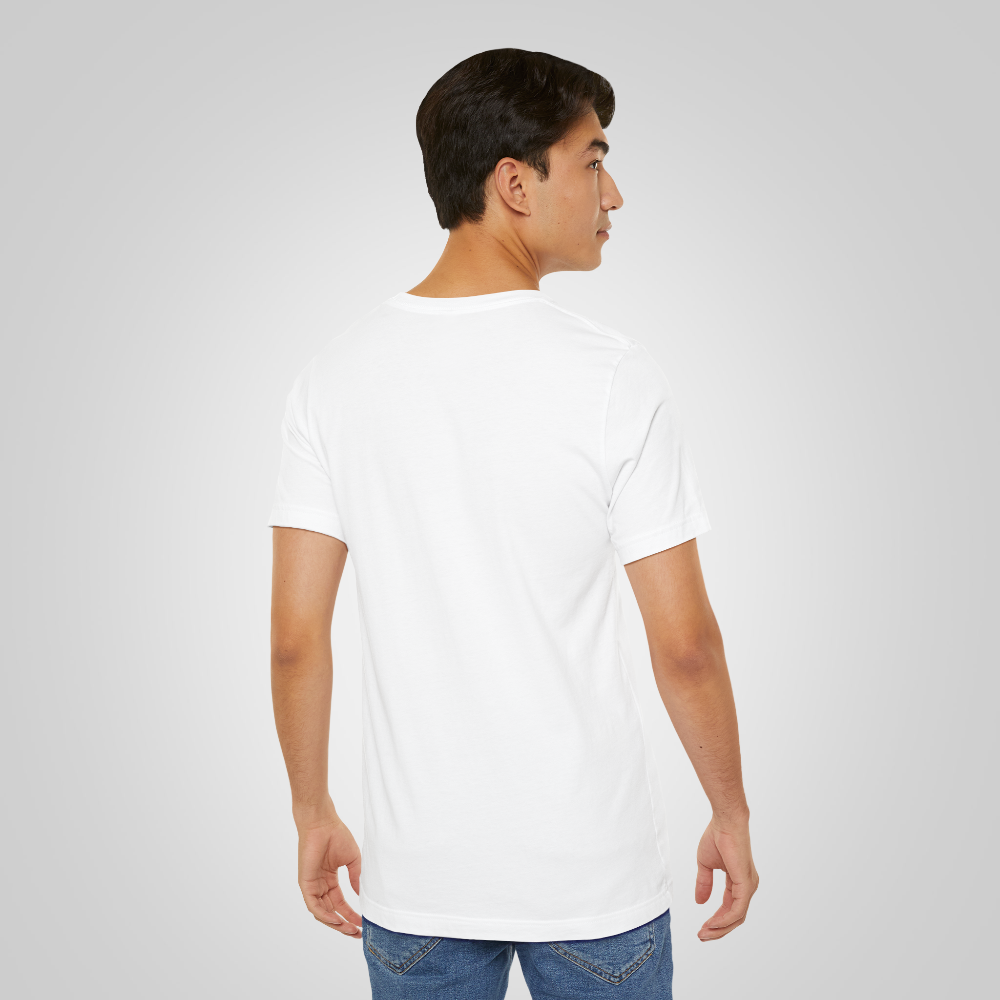 Artistic t-shirt smile face white back