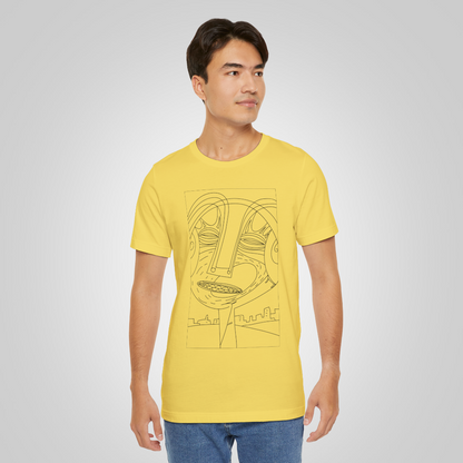 Artistic t-shirt smile face yellow