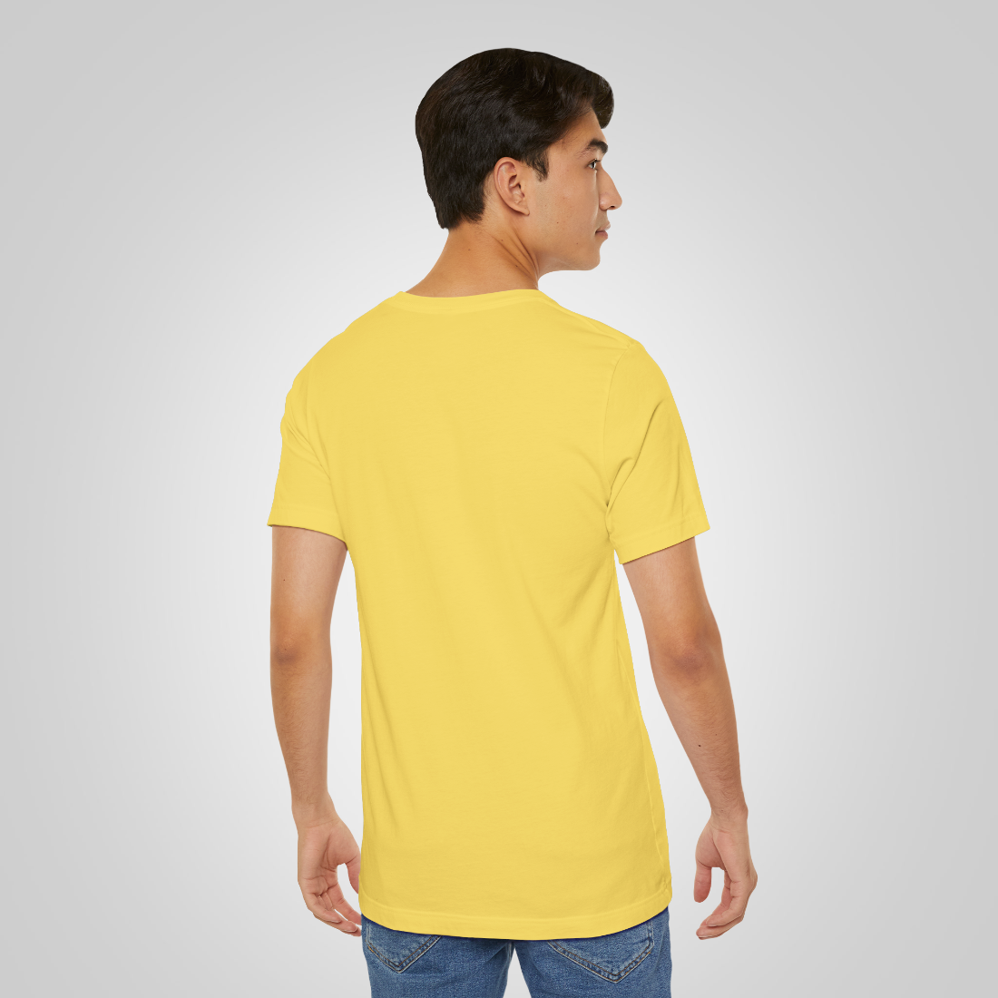 Artistic t-shirt smile face yellow back