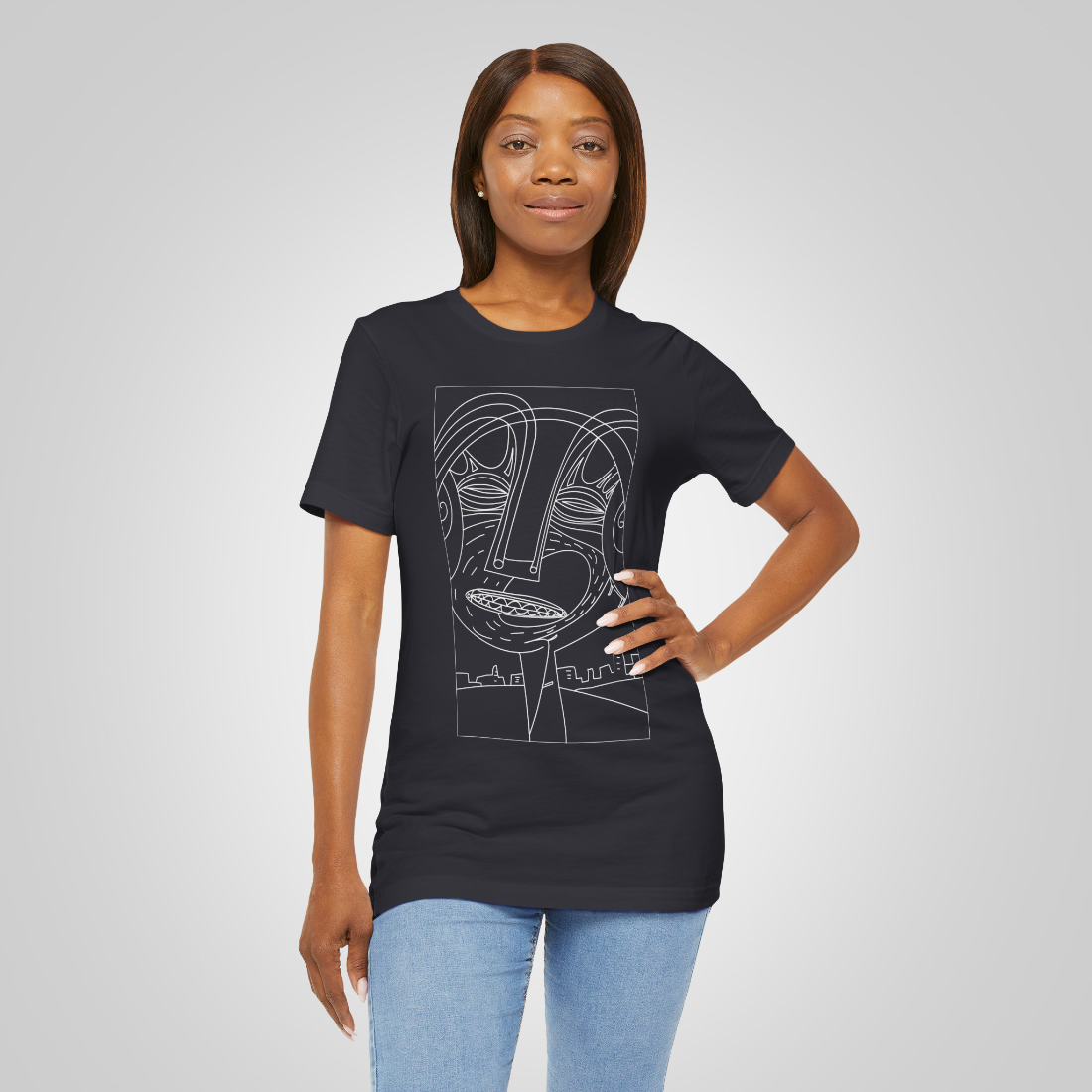 Artistic t-shirt trance face dark gray front