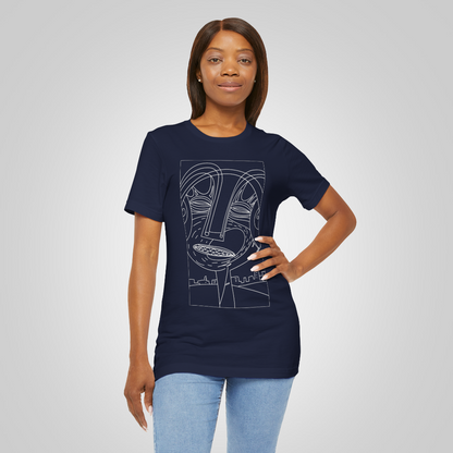 Artistic t-shirt trance face navy front