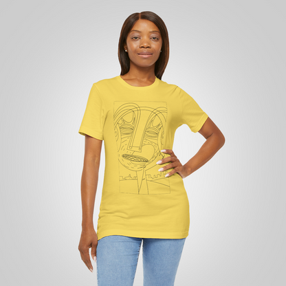 Artistic t-shirt trance face yellow