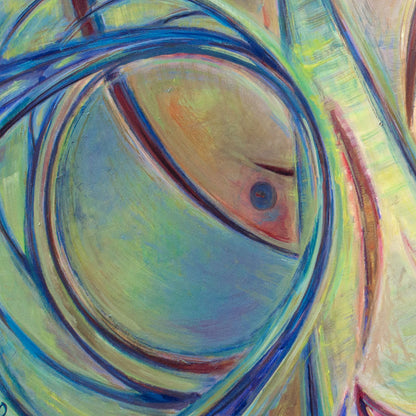 Blue-Yellow Abstract painting detail 1