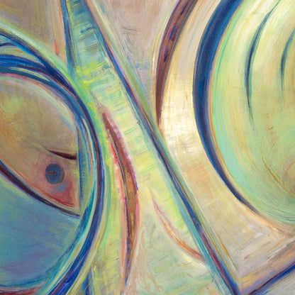 Blue-Yellow Abstract painting detail 2