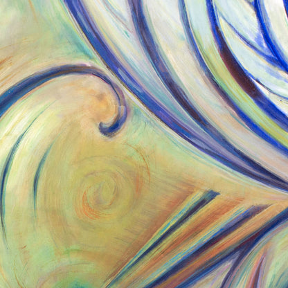 Blue-Yellow Abstract painting detail 3