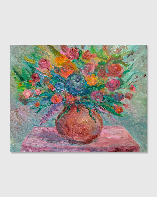 Flowers in Pink Vase