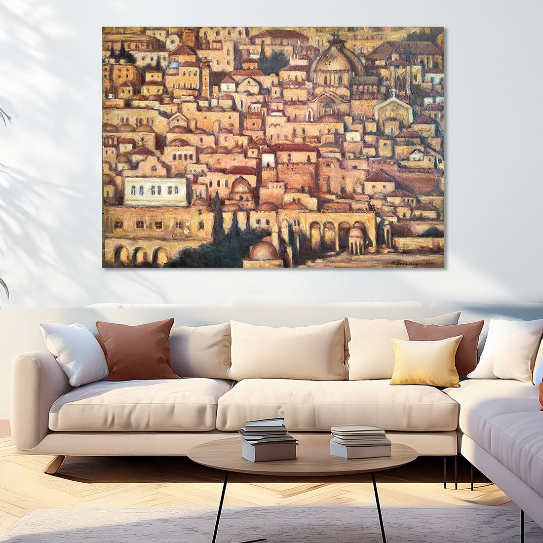 Gold Jerusalem original painting on canvas