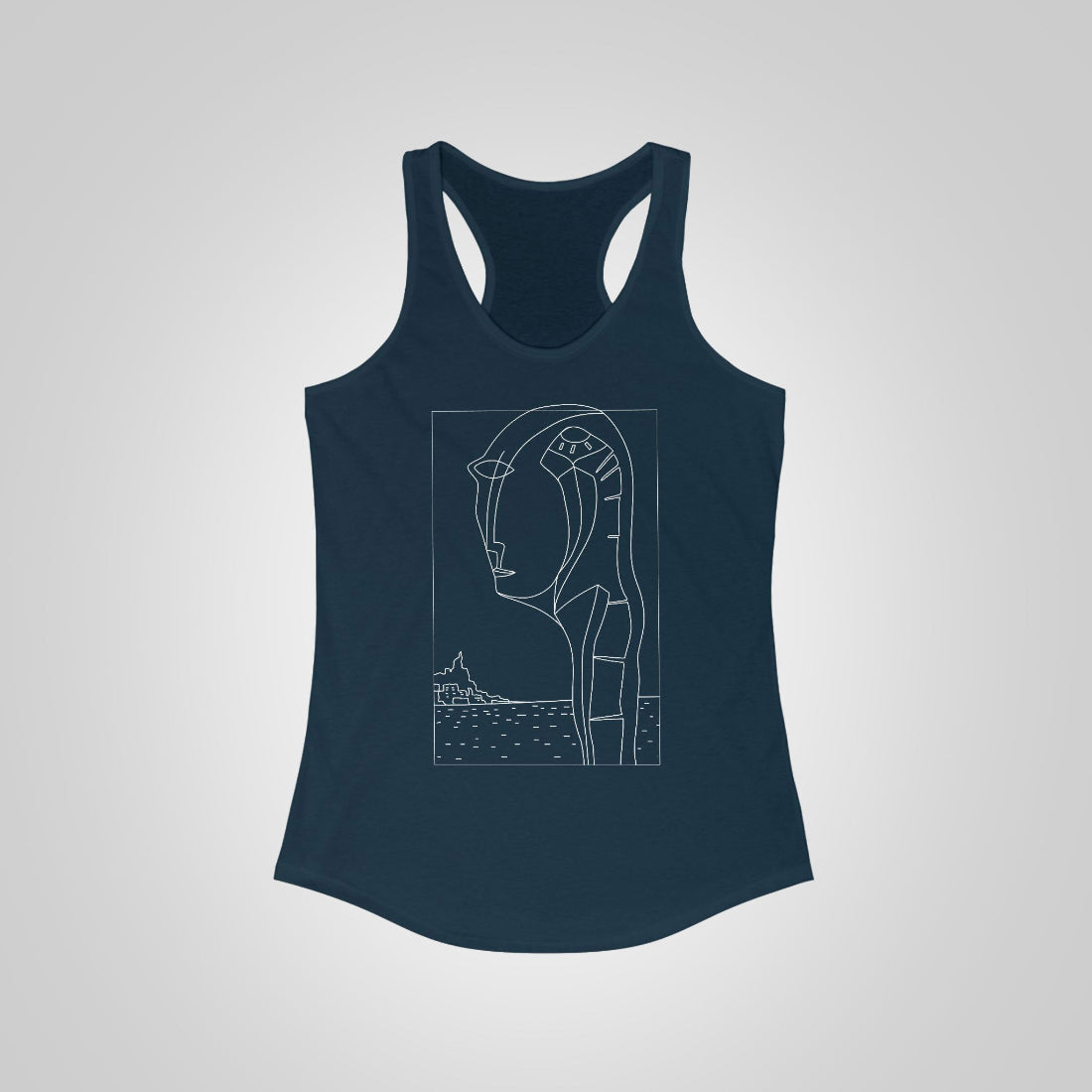 Midnight Navy front Racerback Tank