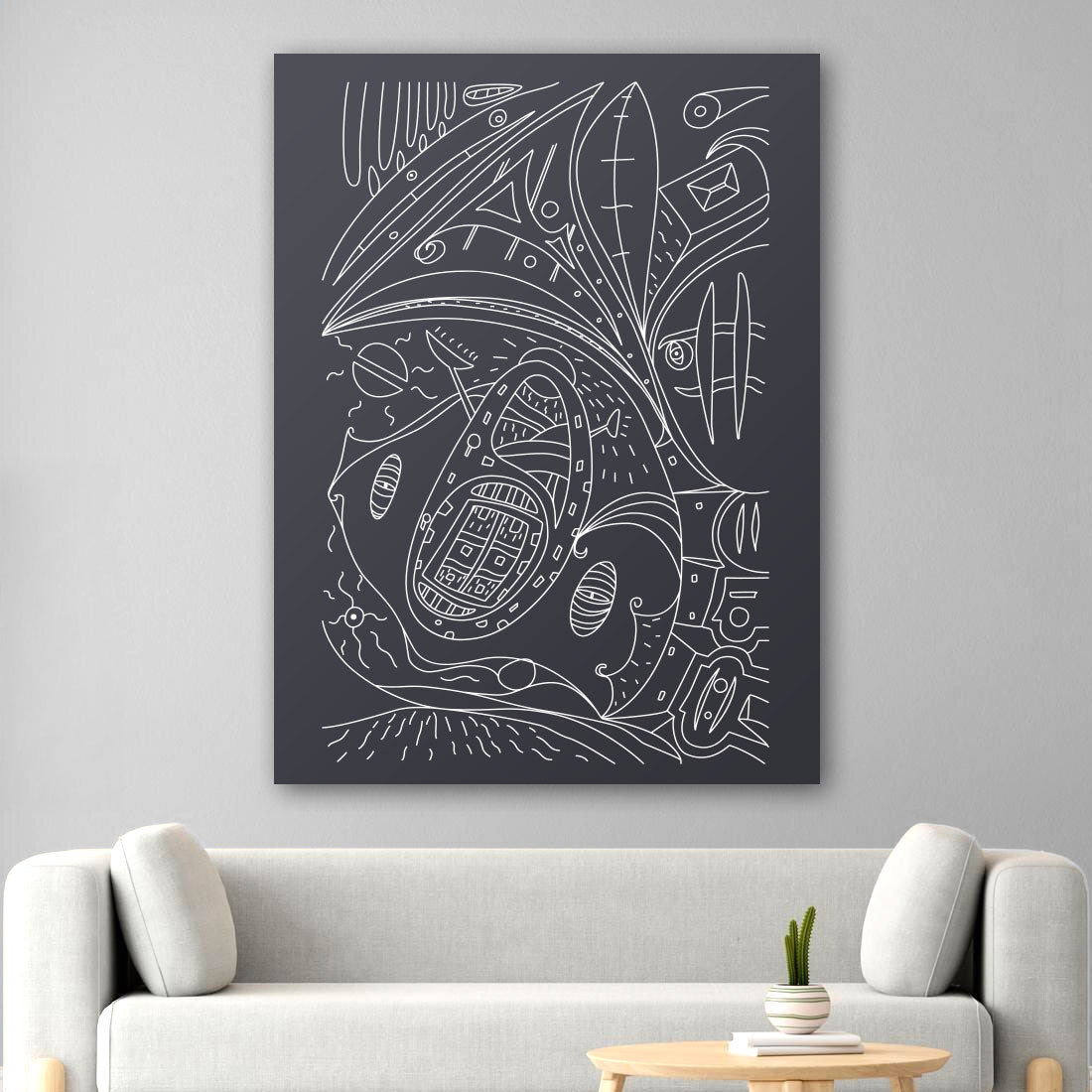 Mystical Flow on dark gray canvas