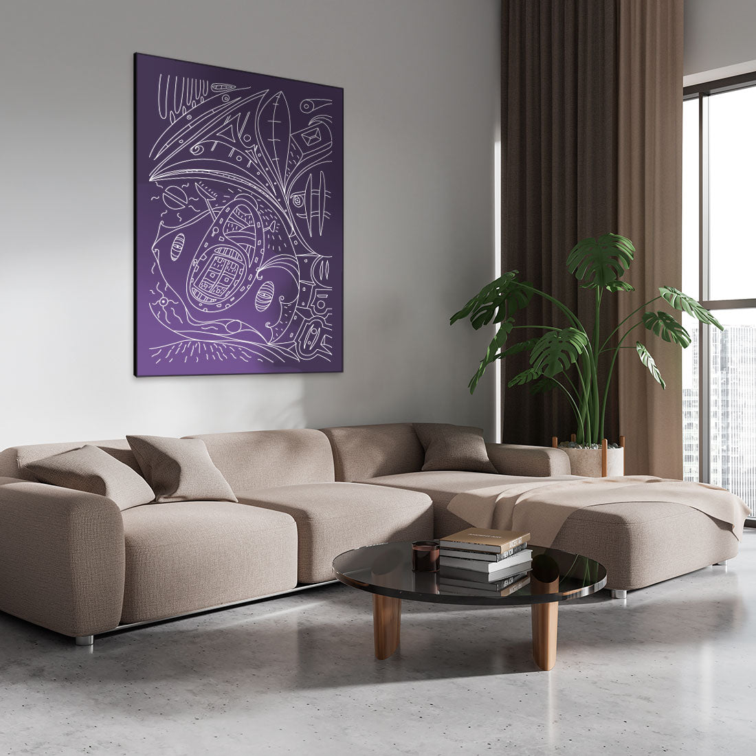 Mystical Flow art canvas in interior