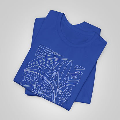 Artistic Mystical Flow t-shirt blue royal folded