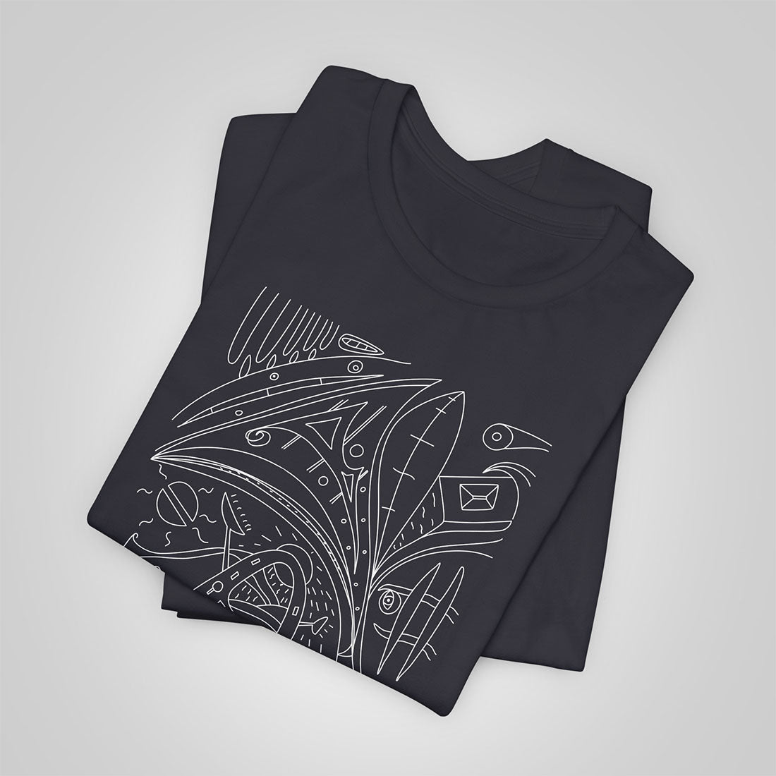 Artistic Mystical Flow t-shirt gray folded