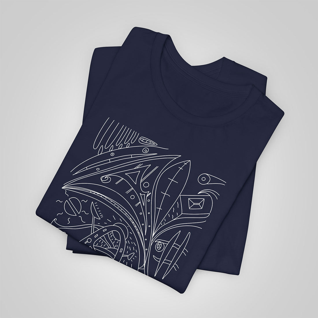 Artistic Mystical Flow t-shirt navy folded