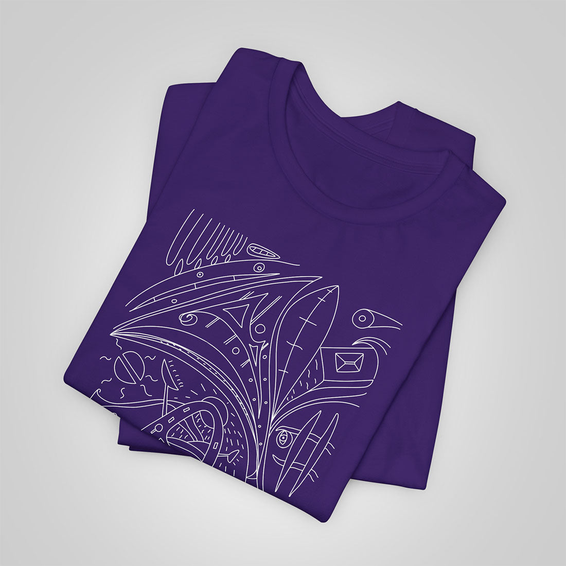 Artistic Mystical Flow t-shirt purple folded