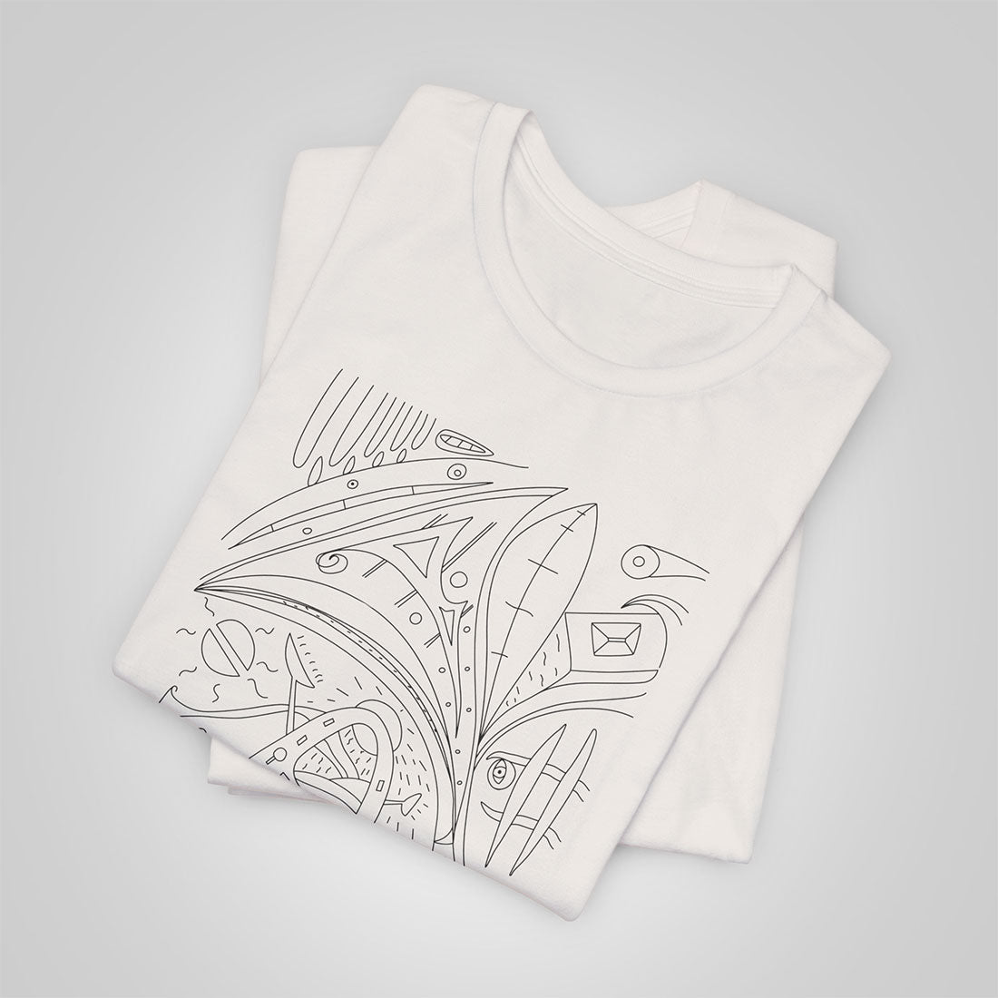 Artistic Mystical Flow t-shirt vintage white folded