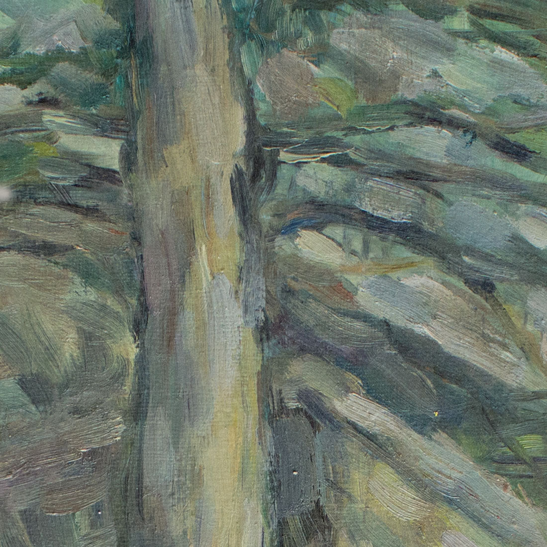 Oil painting with eucalyptus tree detail 1