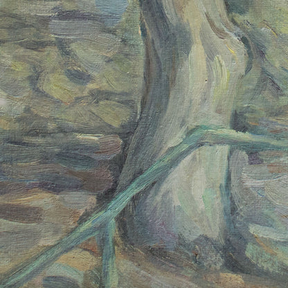 Oil painting with eucalyptus tree detail 3