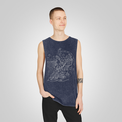 Poem Men's Stonewash Tank Top blue