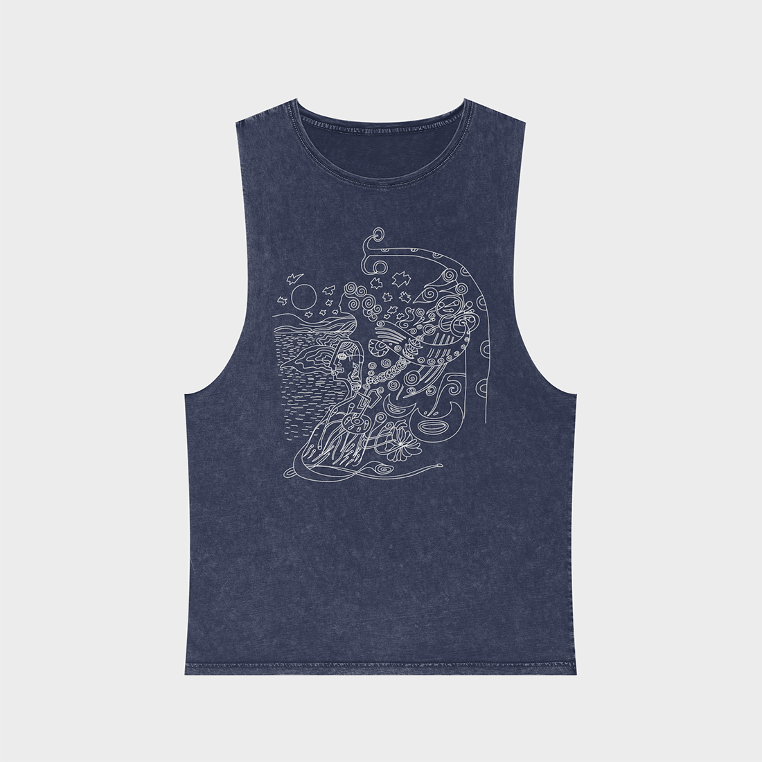 Poem Stonewash Tank Top blue stone