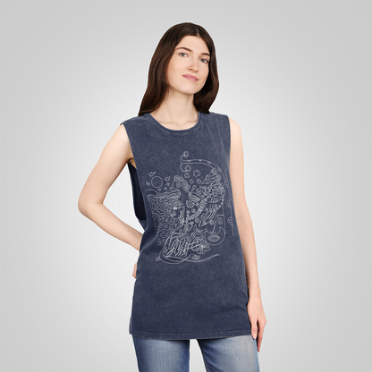 Poem Stonewash Tank Top blue