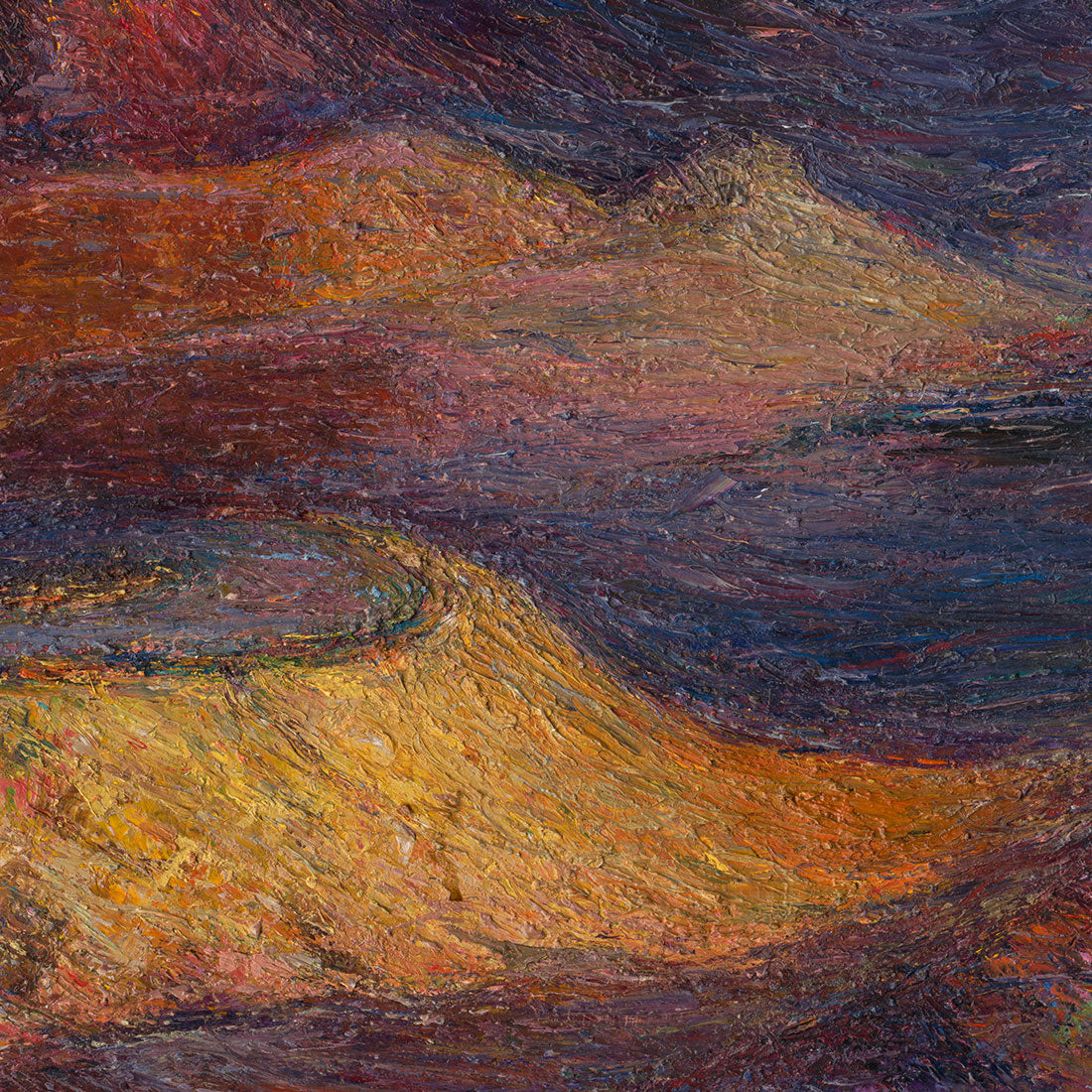 Red mountains of Eilat oil painting detail