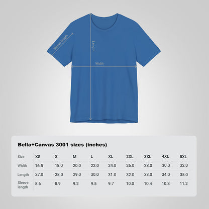 T-shirt Size Chart blue