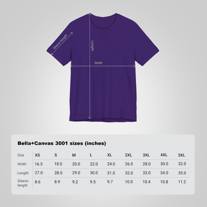 Artistic t-shirt smile face size chart