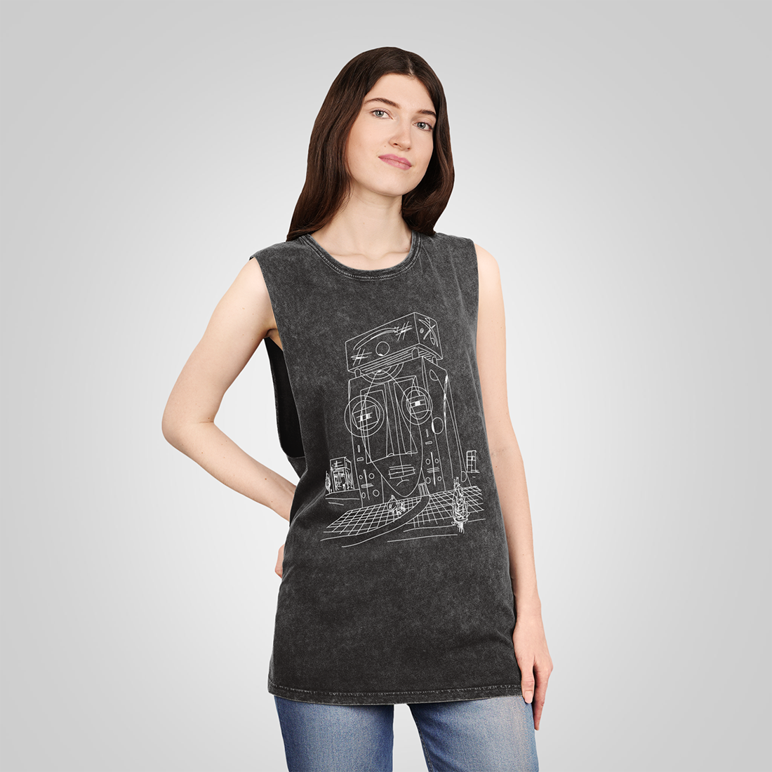 Square face Stonewash Tank Top 