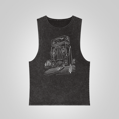 Square face Stonewash Tank Top 