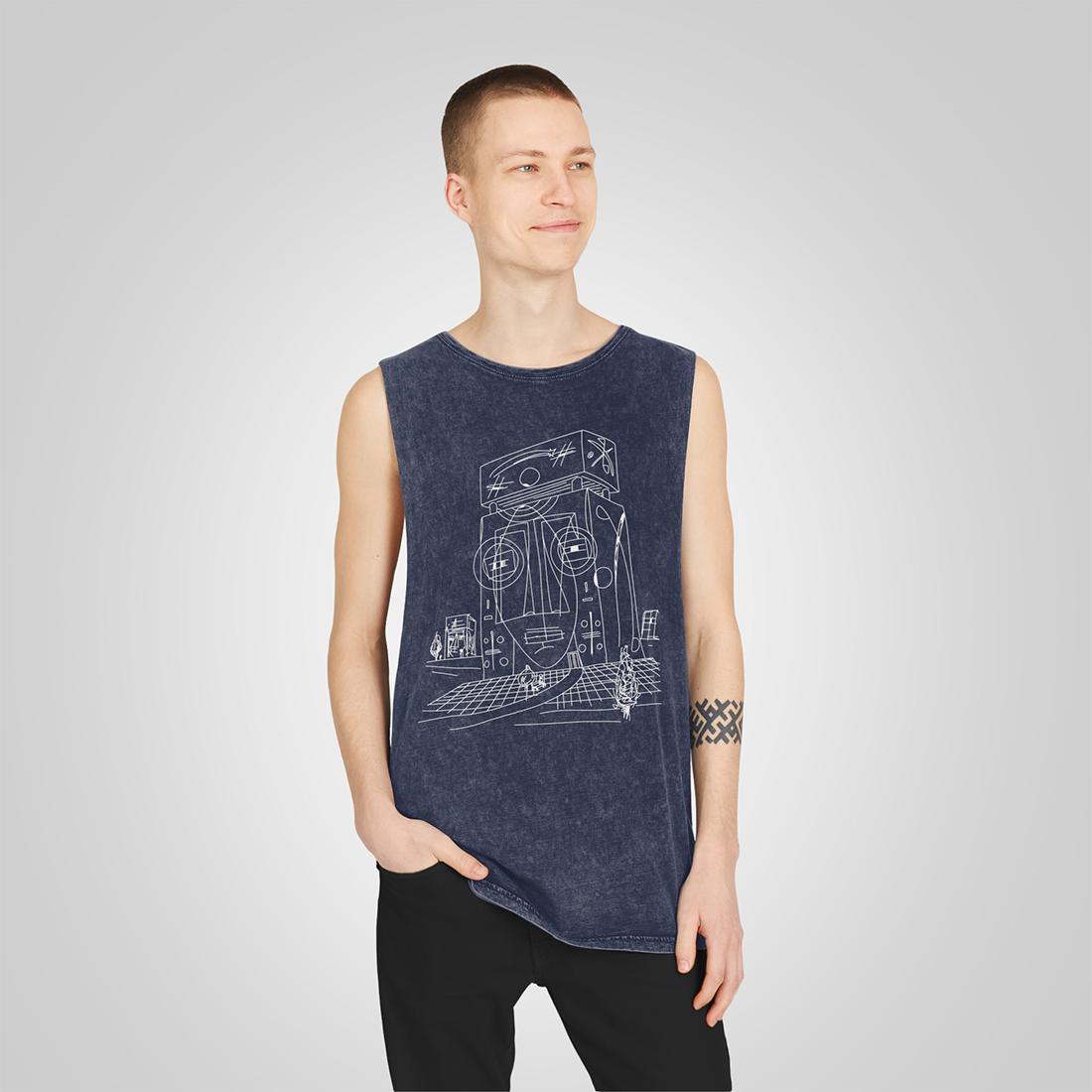 Square face Stonewash Tank Top 