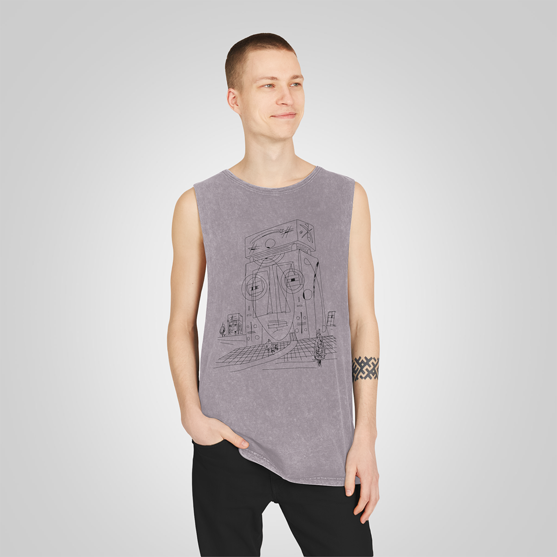 Square face Stonewash Tank Top 