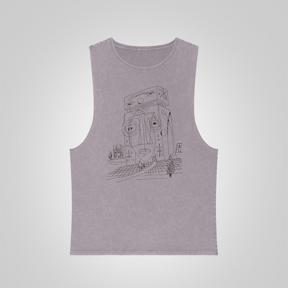 Square face Stonewash Tank Top 