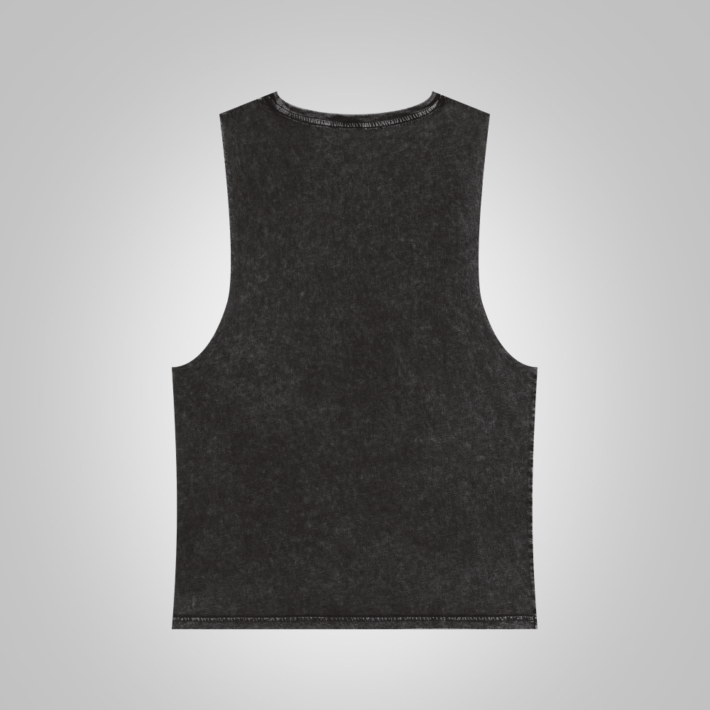 Stonewash Tank Top back black