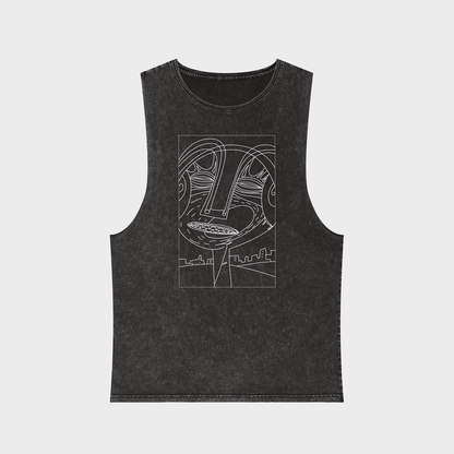 Trance face Stonewash Tank Top 