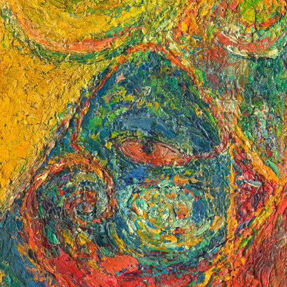 Yellow dancing oil painting detail 1