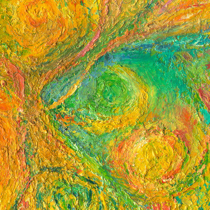 Yellow dancing oil painting detail 3