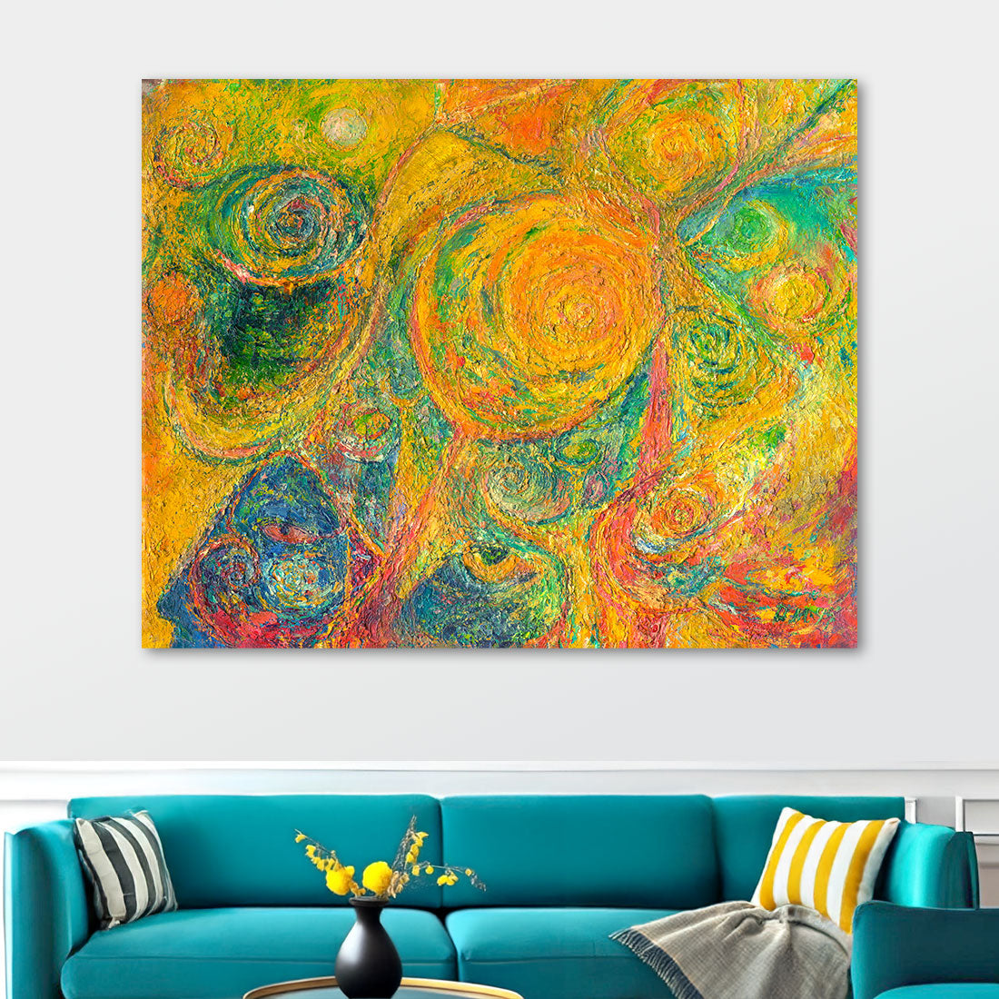 Yellow dancing original oil painting