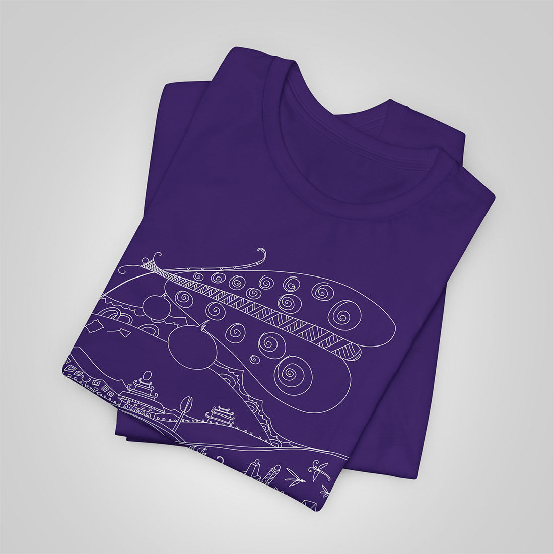 t-shirt with butterfly-purple folded