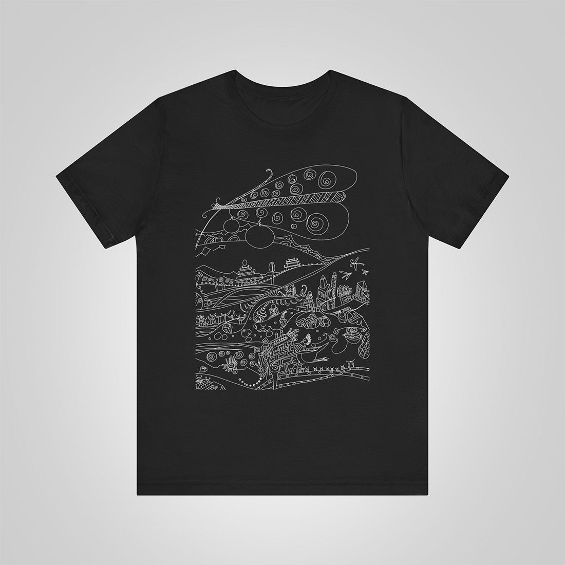 t-shirt with butterfly-black