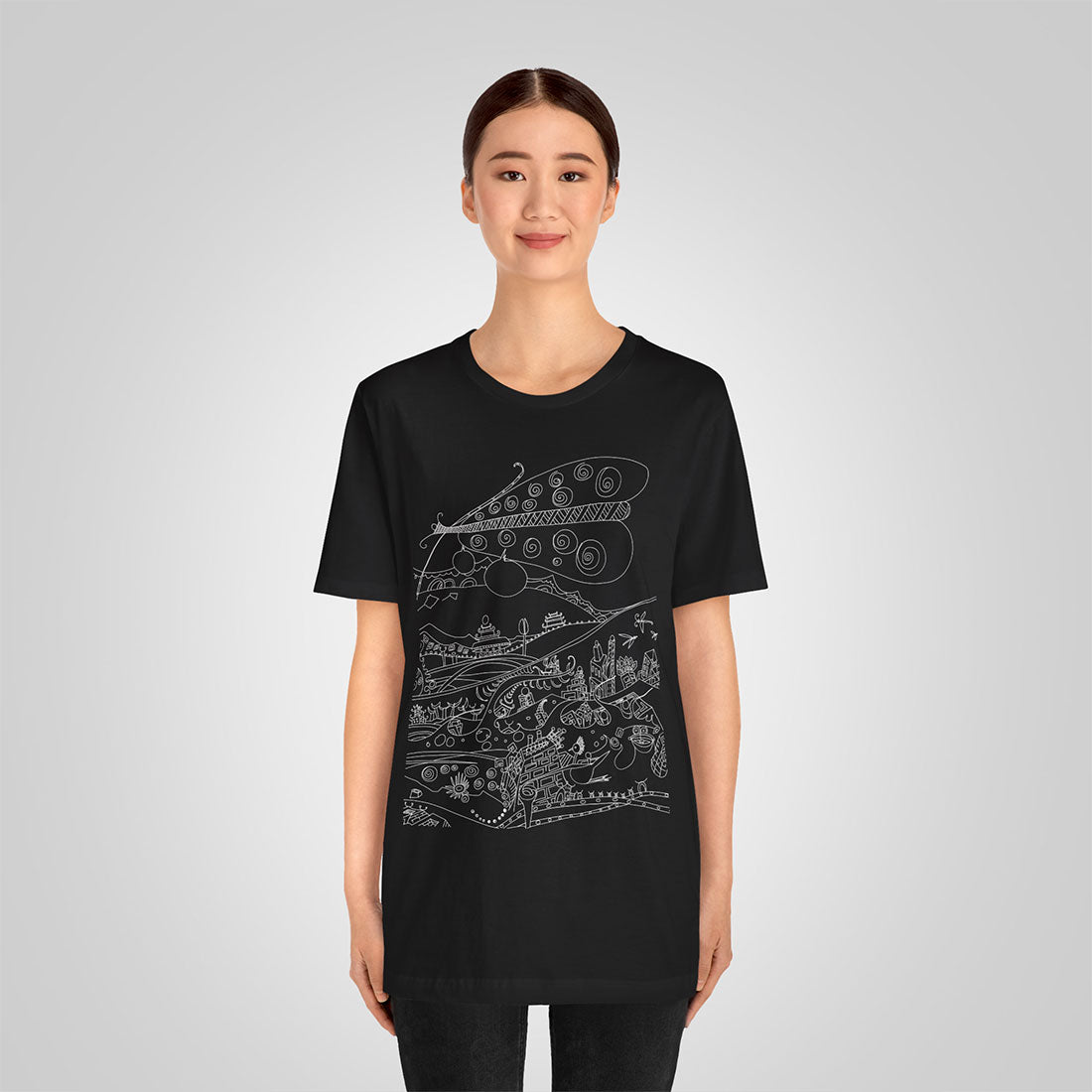 t-shirt with butterfly-black