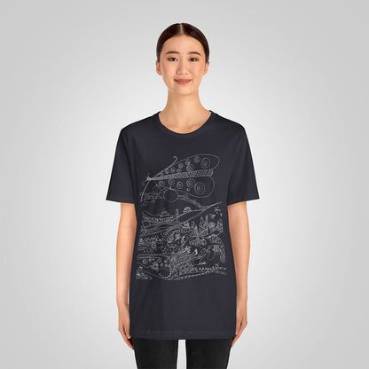 t-shirt with butterfly-dark gray