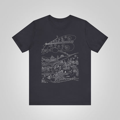 t-shirt with butterfly-dark gray